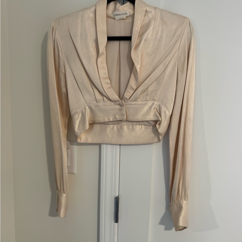 Lovers + Friends Cream Textured Top